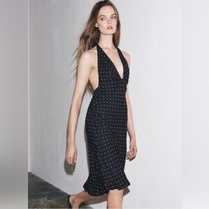 ZARA ZW Collection Halter Polka Dot Dress – Size S – Like New / NWOT